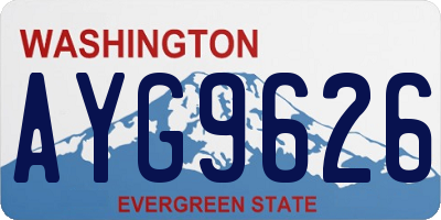 WA license plate AYG9626