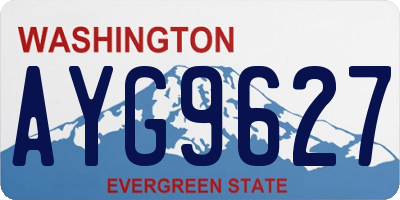 WA license plate AYG9627