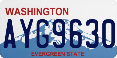 WA license plate AYG9630