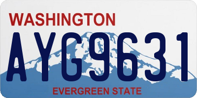 WA license plate AYG9631