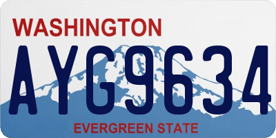 WA license plate AYG9634