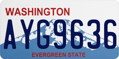 WA license plate AYG9636