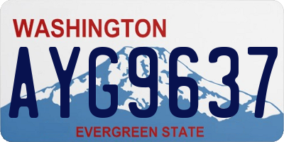 WA license plate AYG9637