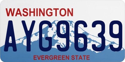 WA license plate AYG9639
