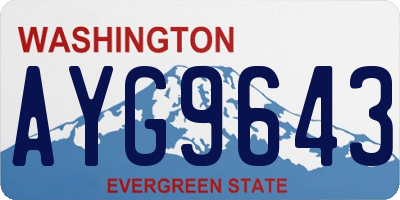 WA license plate AYG9643