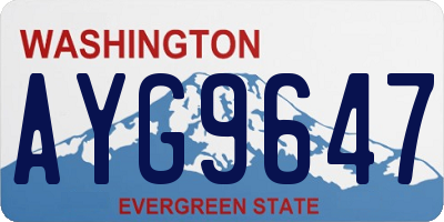 WA license plate AYG9647