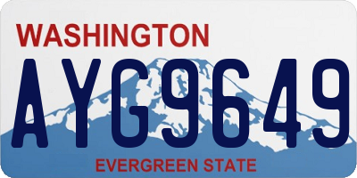 WA license plate AYG9649