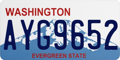 WA license plate AYG9652