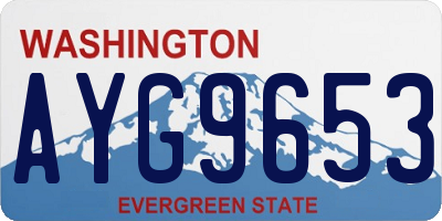 WA license plate AYG9653