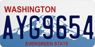 WA license plate AYG9654