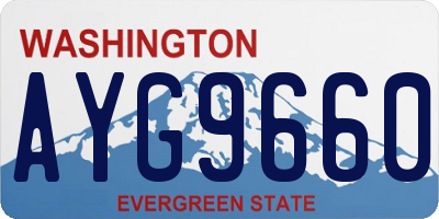 WA license plate AYG9660