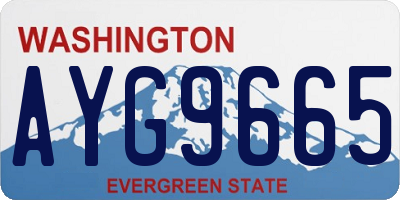 WA license plate AYG9665
