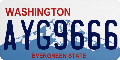 WA license plate AYG9666