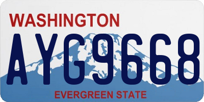 WA license plate AYG9668