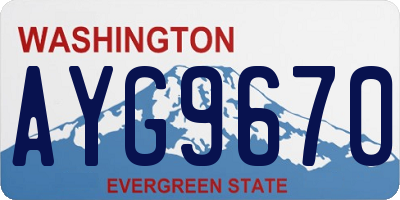 WA license plate AYG9670