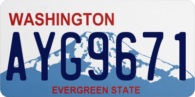 WA license plate AYG9671