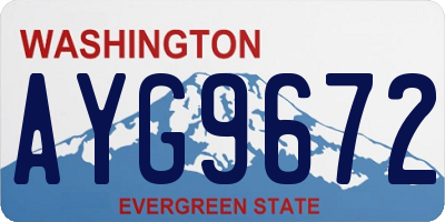 WA license plate AYG9672