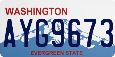 WA license plate AYG9673