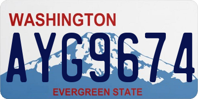 WA license plate AYG9674