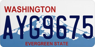 WA license plate AYG9675