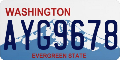 WA license plate AYG9678