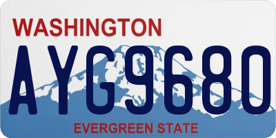 WA license plate AYG9680