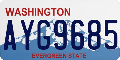 WA license plate AYG9685