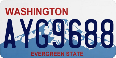 WA license plate AYG9688