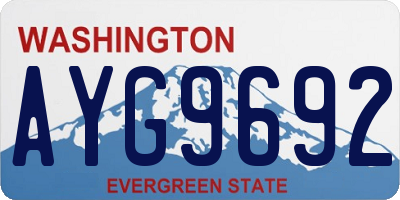 WA license plate AYG9692