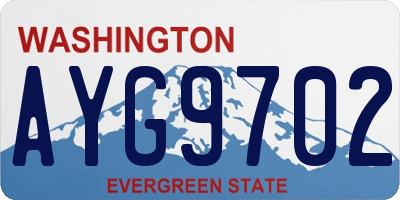 WA license plate AYG9702