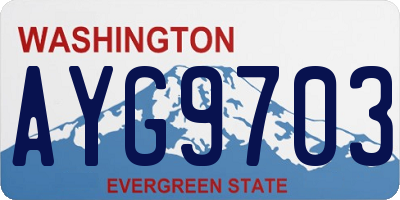 WA license plate AYG9703