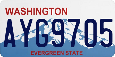 WA license plate AYG9705
