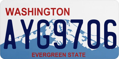 WA license plate AYG9706