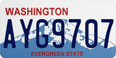 WA license plate AYG9707