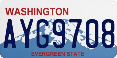 WA license plate AYG9708