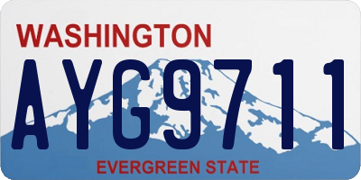 WA license plate AYG9711
