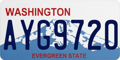 WA license plate AYG9720