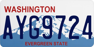 WA license plate AYG9724