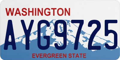 WA license plate AYG9725