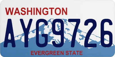 WA license plate AYG9726