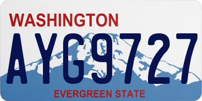 WA license plate AYG9727
