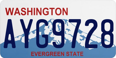 WA license plate AYG9728