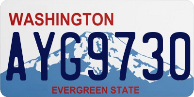 WA license plate AYG9730