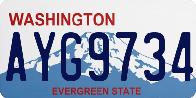 WA license plate AYG9734