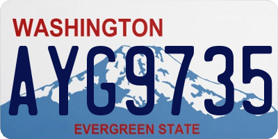 WA license plate AYG9735