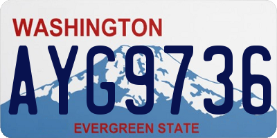 WA license plate AYG9736