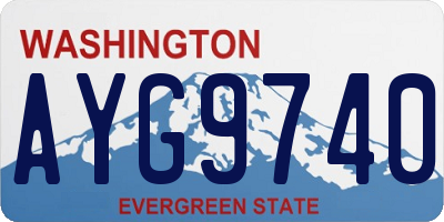 WA license plate AYG9740