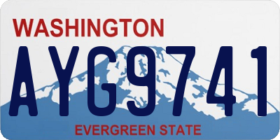 WA license plate AYG9741