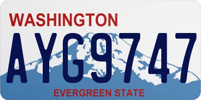 WA license plate AYG9747