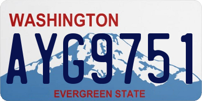 WA license plate AYG9751